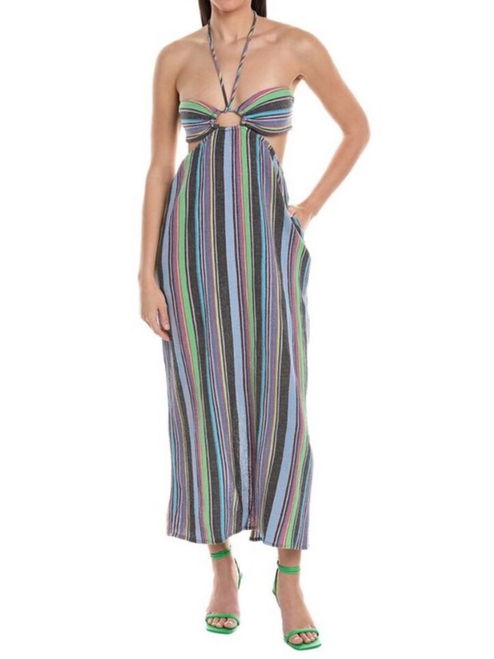NWT Mara Hoffman Laila Dress in Black Multi Size XXS